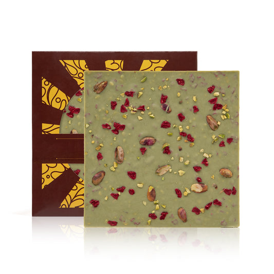 Mattonella di Cioccolato al Pistacchio con Lamponi Crispy 200g Dolmarr