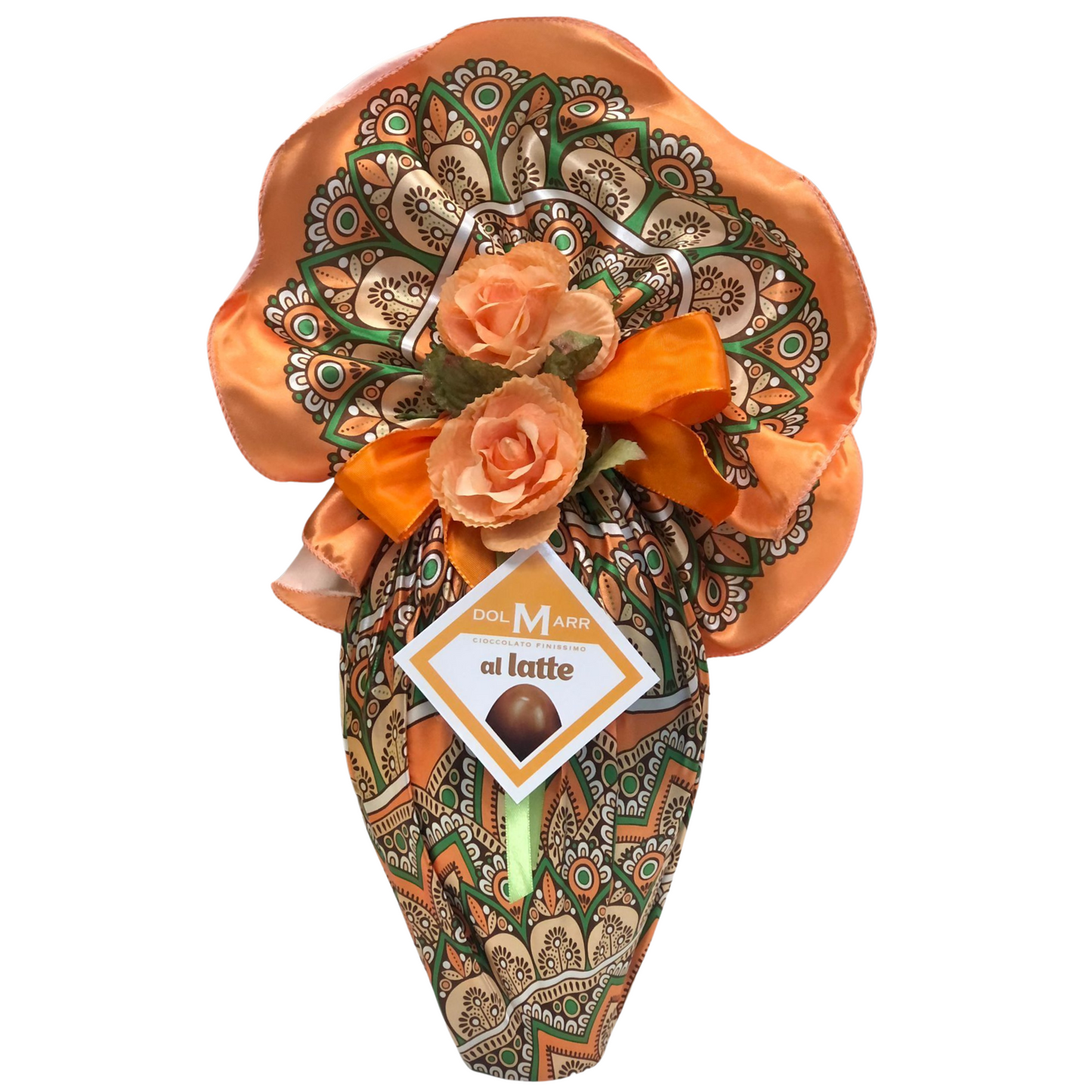 Uovo di Cioccolato Artigianale con Tessuto Luxury 500g Dolmarr Cioccolato