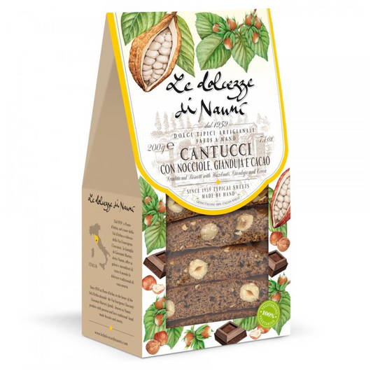 Cantucci Nocciole Gianduja e Cacao Dolcezze di Nanni 200 gr 01