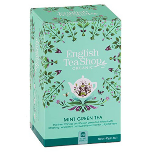 Tè Verde Biologico con Menta Piperita e Menta Verde English Tea Shop 01