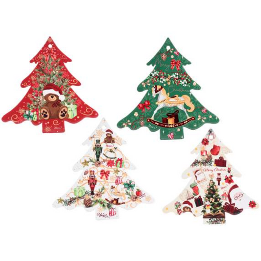 Sottopentola Albero di Natale Ceramica Lucida e Base Sughero 01