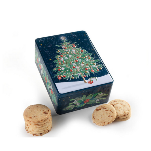 Scatola di Latta Albero di Natale Biscotti al Caramello Salato Farm House Biscuits 01